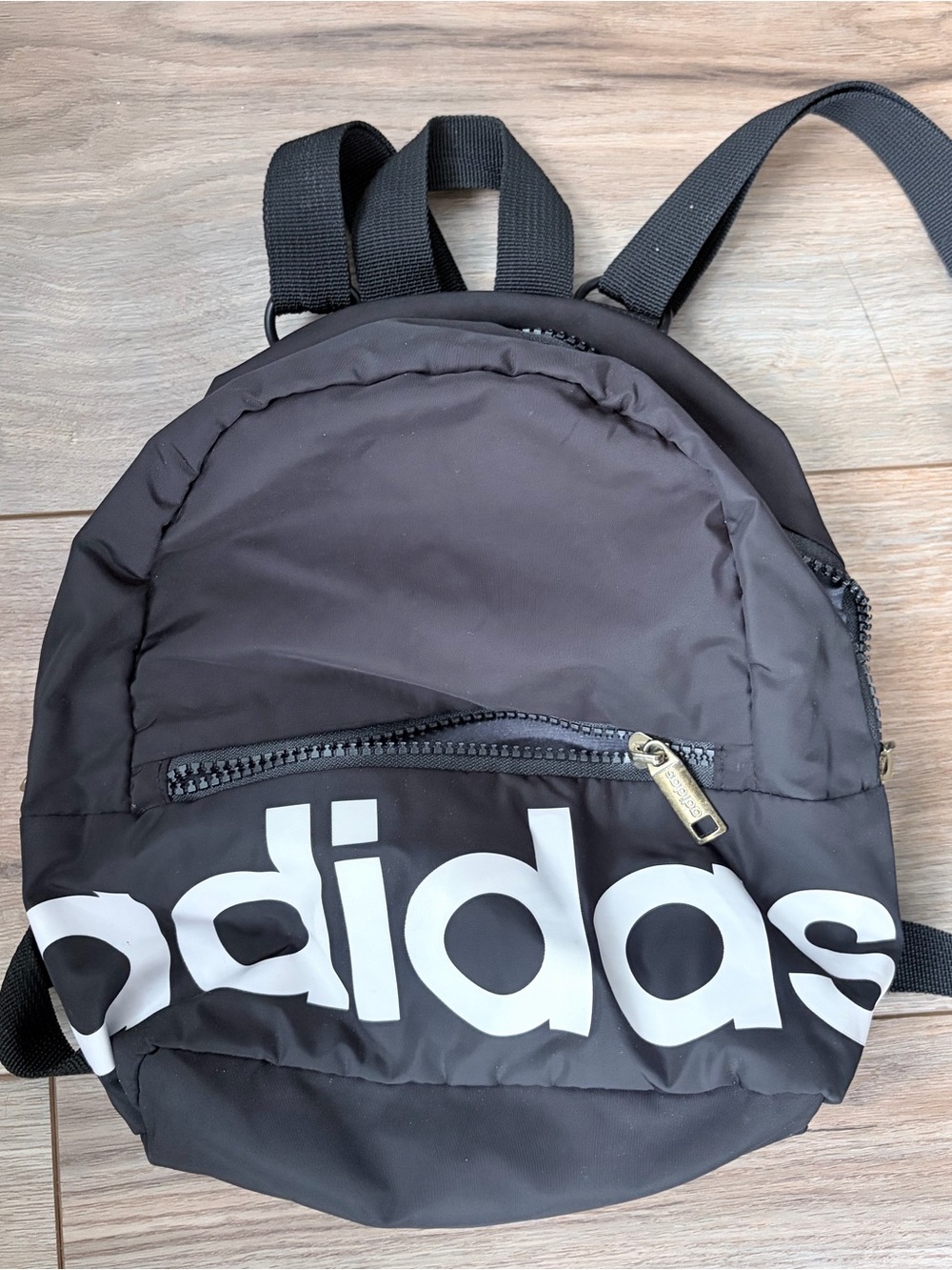 adidas Black Mini Backpack with White Logo